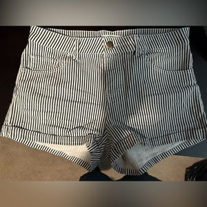 H&M Black and White Striped Shorts